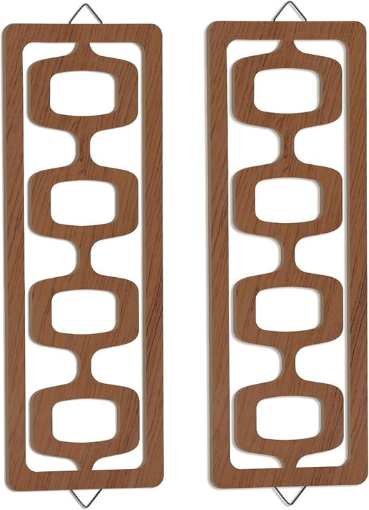 CroBlissful 2 Pcs Mid Century Modern Wall Art Wood Mid Century Elegance Decor by CroBlissful