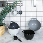 BoxedHome 8 Pack Classic Nesting Mixing Bowl Set with 4 Measuring Cups, Plastic Mixing Bowls with Pour Spouts and Handles(Gray)