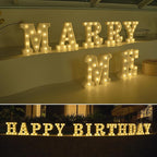 Foaky LED Letter Lights Sign Marquee Light Up Letters Sign for Night Light Wedding/Birthday Party Battery Powered Christmas Lamp Home Bar Decoration(I)