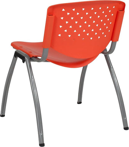 Flash Furniture HERCULES Series 880 lb. Capacity Orange Plastic Stack Chair - Image 8
