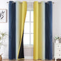 Navy Blue and Yellow Ombre Blackout Curtains by ESTELARTEXTILER