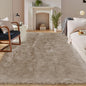 Latepis Beige Faux Fur Rug 8x10, Faux Fur Sheepskin Rug by Latepis