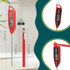 10 Set Waterproof Food Thermometer for Water, Liquid, Candle and Cooking Digital Meat Thermometer with Long Probe Instant Read for Kitchen BBQ Grill Candy (Red)