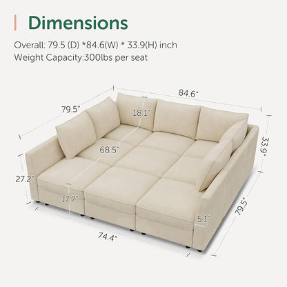 HONBAY Modular Sectional Sleeper Sofa - Image 2