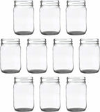DISCOUNT PROMOS Decorating Mason Jars 12 oz. Set of 10, Bulk Pack - Glass Jars for Overnight Oats, Candies, Fruits, Pickles, Spices, Beverages - Black