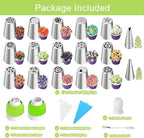 32-Piece Russian Piping Tips Set, Cake Decorating Kit with 17 Frosting Nozzles, Reusable Piping Bags, and Baking Supplies for Cupcakes, Cookies, Cakes - Idael for Bakers & Beginners