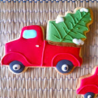 Christmas Ornament Cookie Cutters 4Pcs, Large Christmas Tree Car Light Ornament Shapes Cookie Cutters, Metal Dough Fondant Biscuit Molds for Baking Decorating Home Kitchen