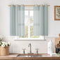 Greyish Blue Short Linen Curtains 40 Inches Long by LAMIT