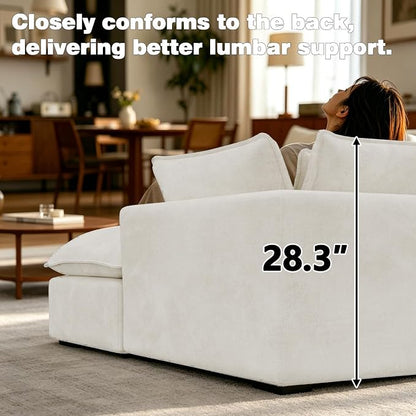 Boneless Loveseat Couch Sectional Cloud Couch Oversized Modular Sectional Sofa - Image 4