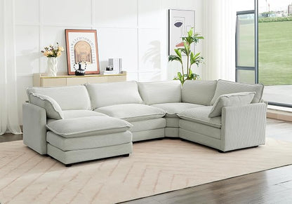 ROWHY 113'' Sectional Cloud Couch, 5 Seater Modular Corner L Shape Sofa Big - Image 8