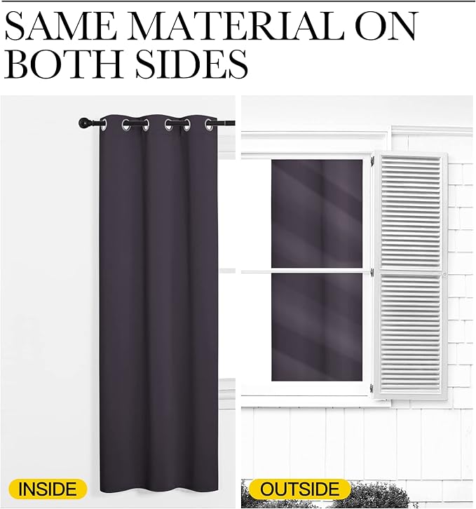 NICETOWN Greyish Purple Blackout Curtains 63 inches Length - Image 5