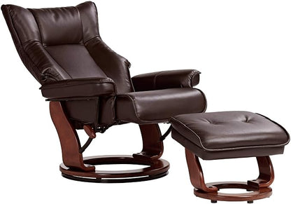 Benchmaster Morgan Java Swivel Faux Leather Recliner Chair - Image 5