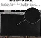 Koville African Natural Marble Cutting Board for Kitchen, 11inch Round Hand Crafted Marble Slab for Cheese, Charcuterie, Pastry Board - Wedding Gift, House Warming Gift(Zimbabwe Black)