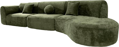 140'' Curved Sectional Sofa Sponge Couch - Image 6