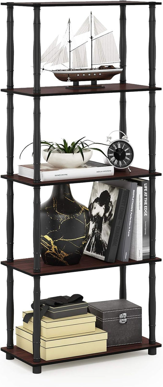 Furinno TURN-S-TUBE Storage Shelves, 5-Tier Book Shelf, Corner Shelf, Toolless by Furinno-FitsYourSpaceFitsYourBudget