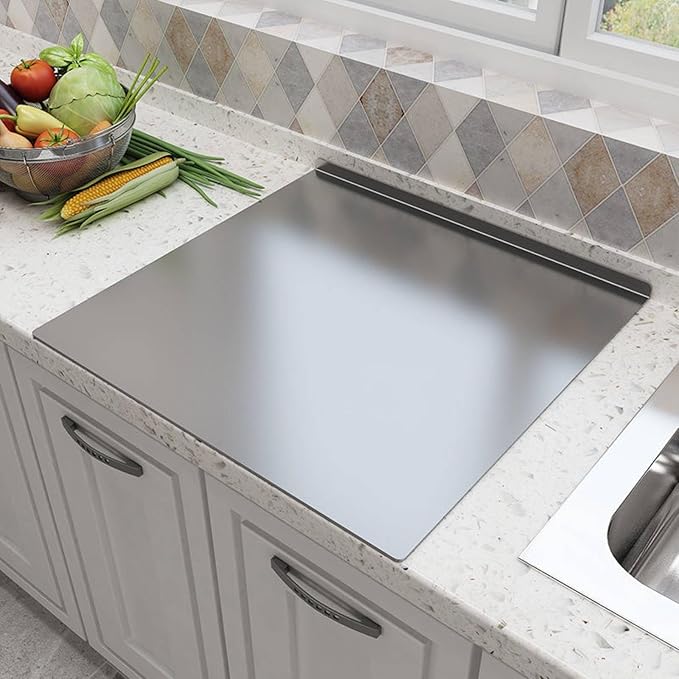 Stainless Steel Cutting Boards for The Kitchen, Suitable for Meat, Fruits, Vegetables, Bread, and Baking Large-sized Cutting Boards (60 x 40cm/23.6 x 15.7 in)