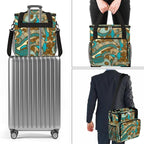Vintage Boho Coffee Bean Maker Carring Bag Travel Carrying Storage Tote Compatible with Keurig K-Mini or Plus Portable Single Serve Brewer Case Pockets for K-cup Pods