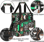 Turquoise Start Your Day With Coffee Coffee Maker Carrying Bag, Coffee Machine Travel Storage Tote Bag Compatible with K-Mini or K-Mini Plus, Portable Single Serve Coffee Brewer Case with Pockets