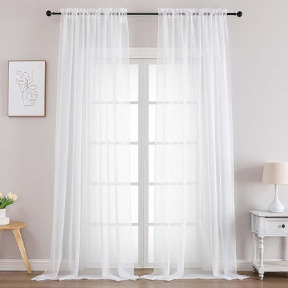 Chyhomenyc White Sheer Scarf Valances by Chyhomenyc