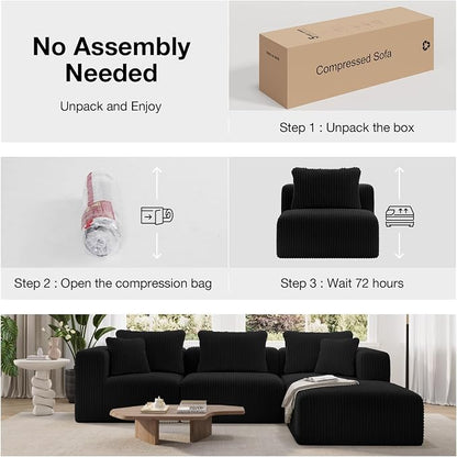 Novilla 141" Modular Sectional Sofa, Modern Cloud Sectional Couch - Image 4