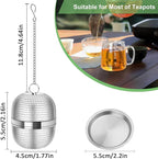 Numola Tea Ball Infuser for Loose Tea, Extra Fine Mesh Tea Strainer with Drip Tray, 304 Stainless Steel Tea Steeper for Black Tea, Rooibos, etc