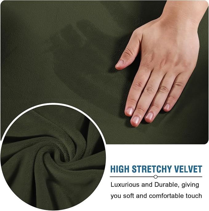 H.VERSAILTEX Modern Velvet Plush 4 Piece High Stretch Sofa Slipcover Sofa Cover - Image 5
