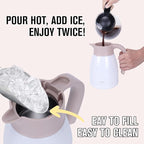 GiNT 1L / 34Oz Thermal Coffee Carafe, Insulated Stainless Steel Coffee Carafes for Keeping Hot/Double Walled Vacuum Thermal Carafe (White)