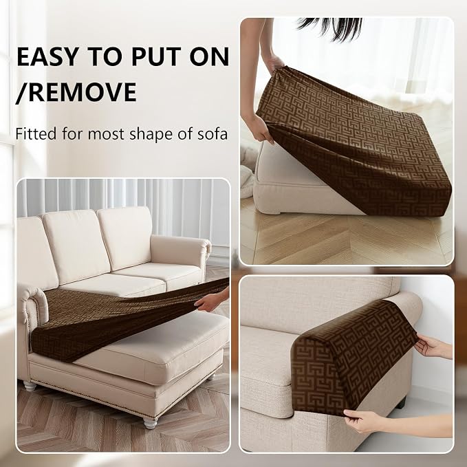 UNBBRRL 10 Pieces Stretch Sofa Cushion Covers - Image 4