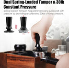 53.3mm Espresso Hand Tamper, MATOW Calibrated Spring Loaded Coffee Tamper with Stainless Steel Flat Base, 30lbs Espresso Tamper with Anodized Aluminum Handle Compatible with Breville 54mm Portafilter