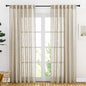 NICETOWN Sheer Curtains 84 inches Long, Linen Textured Rod Pocket & Back Tab by NICETOWN