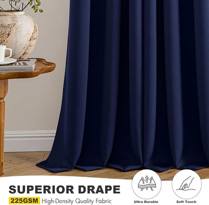 MIULEE Blackout Curtains for Bedroom 2 Panels 40 x 45 Inch Long Navy Blue | - Image 5