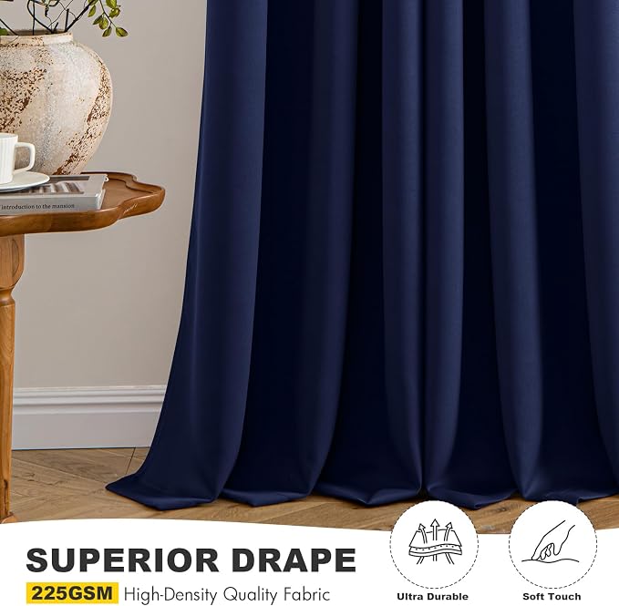 MIULEE Blackout Curtains for Bedroom 2 Panels 40 x 84 Inch Long Navy Blue | - Image 5