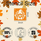 3inch Fall Stencils for Painting on Wood 56pcs Pumpkin Stencil Autumn Leaf Turkey Scarecrow Gnome Draw Templates for Wood Signs DIY Crafts Canvas Tier Tray Decor