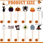 Jinei 120 Pcs Halloween Coffee Stirrers Stir Sticks Natural Wooden Stir Sticks Disposable Drink Stirrers for Stirring Hot Chocolate Milkshake Restaurant Home Office