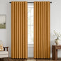 MIULEE Fall 100% Blackout Linen Curtains 42" x 63" Mustard Yellow 2 Panels | by MIULEE
