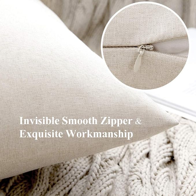 MIULEE Pack of 2 Decorative Outdoor Solid Waterproof Throw Pillow Covers Euro - Image 2