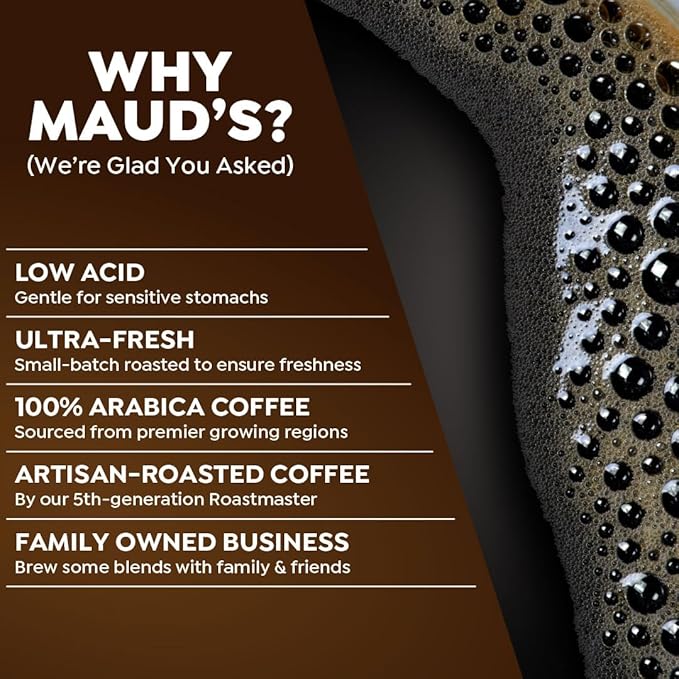 Maud's Dark Roast Coffee Pods, 18ct, Recyclable Single Serve Pods – 100% Arabica Coffee, Compatible with Keurig K Cups Maker