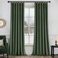 MIULEE Velvet Curtains 50W x 96L 2 Panels Olive Green Blackout Curtains | by MIULEE