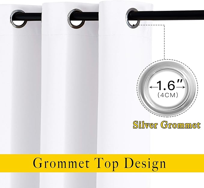NICETOWN White Room Darkening Bedroom Curtains, Grommet 50% Blackout Thermal - Image 2