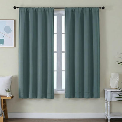 Simplebrand Ava Dark Green Blackout Curtains by Simplebrand