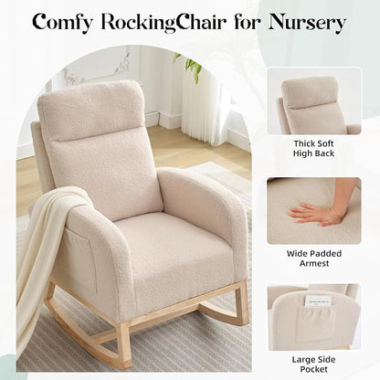 GAOMON Rocking Chair Glider for Nursery, Comfy Rocker Nursery - Image 6