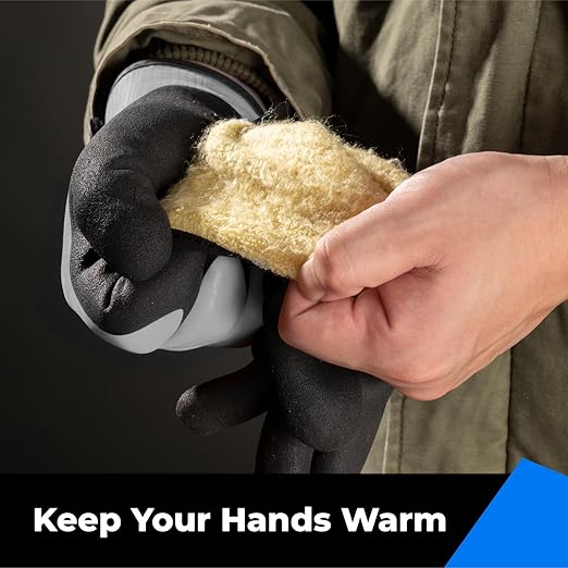 toolant 100% Waterproof Gloves Bulk Pack, 3 Pairs, Winter Work Gloves for Cold Weather, Touchsreen, Warm Freezer Gloves, Thermal Insulated, With Grip, Grey, Medium