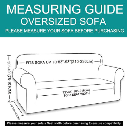 U-NICE HOME Oversized Stretch Couch Cover Slipcover, Loden Frost | 3 Cushion - Image 6