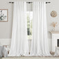 White Linen Curtains Back Tab Sheer Curtains 90 Inches Long by Nanspring