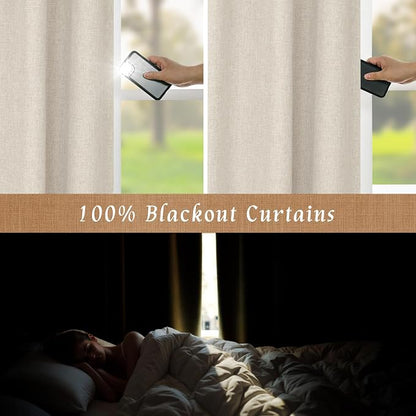 54 Inch Linen Full Blackout Window Curtains - Image 4