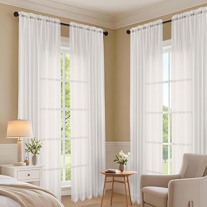 Ivory Bedroom Curtains 96 Length - Image 7