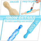 Suclain 20 Pcs Wooden Mini Rolling Pin Long Kitchen Baking Small Dough Rolling Pin for Children Fondant Pastry Pizza Crafting and Imaginative Play for Halloween and Christmas Presents (6 Inches)