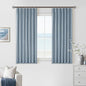 Dusty Blue Pinch Pleat 100% Blackout Linen Curtains 2 Layers 45 Inch Long | by Twodrapes