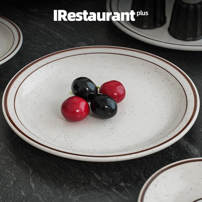 Stoneware Narrow Rim Brown Speckle, Plate 5.5", Case of 36