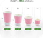 Restaurantware 4 Ounce Ripple Insulated Coffee Cups, 500 Double Wall Corrugated Tumblers, Leakproof, Non-Slip Light Pink Paper Design, Recyclable, Ribbed Surface, Matching Lids Sold Separately